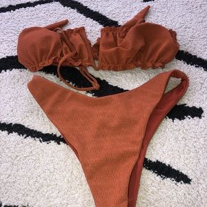 Shein two piece brown bikini